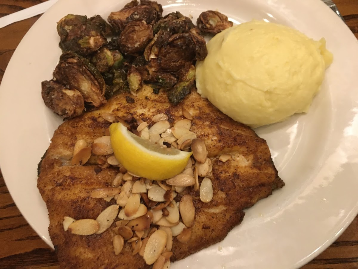 Trout; mashed potatoes; Brussels sprouts 6/21