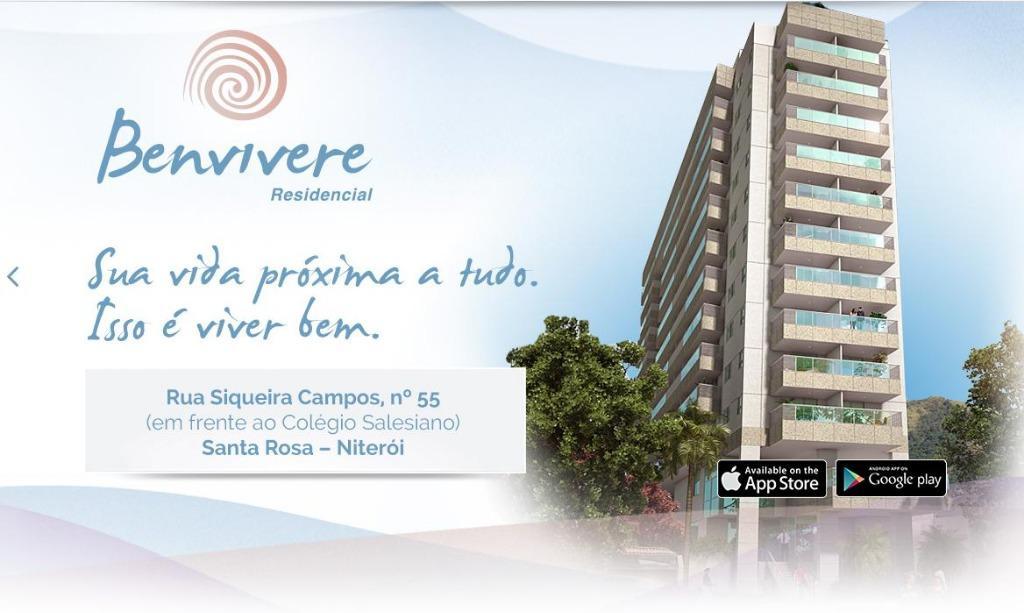 Apartamento com 2 dormitórios à venda, 81 m² - Santa Rosa - Niterói/RJ