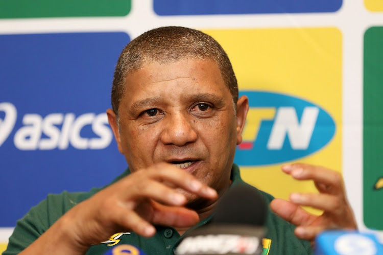 Allister Coetzee, coach of South Africa, during the 2017 Castle Lager Outgoing Tour press conference, held at the Tsogo Sun Palazzo Hotel at Montecasino in Johannesburg, on 02 November 2017.