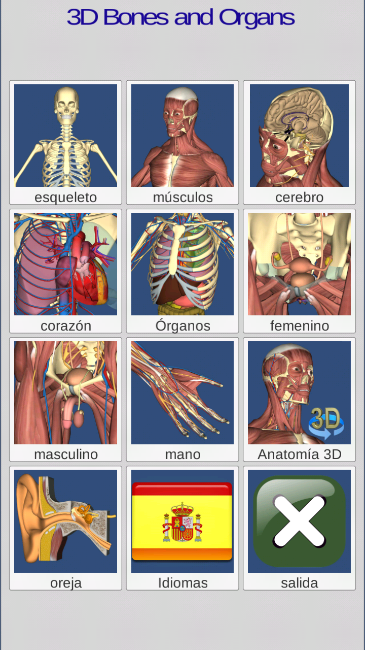 Android application 3D Bones and Organs (Anatomy) screenshort