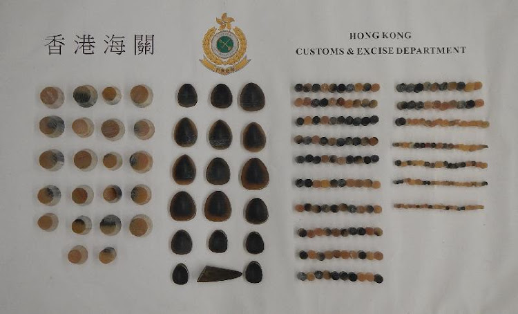 Hong Kong Customs have seized about 3.1kg of suspected cut rhino horn pieces with an estimated market value of about HK$620,000 (about R1-million) from a man who allegedly carried them through airport security checks at Beira and Johannesburg.