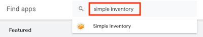 Enter simple inventory in the search field