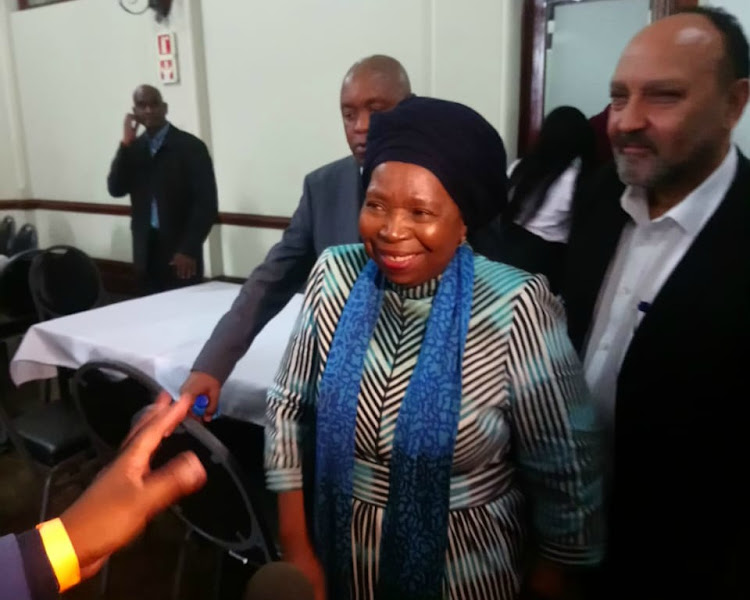 Minister of cooperative governance and traditional affairs Nkosazana Dlamini-Zuma shortly after her address at an eThekwini council sitting on Wednesday.