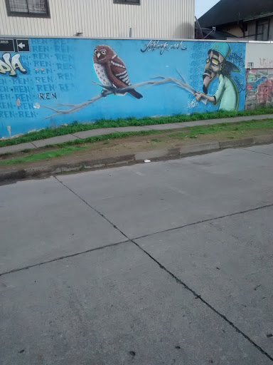 Mural Hippie and Bird