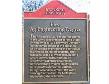 The first agricultural engineering degree in the world was granted at Iowa State University in 1910. J. Brownlee Davidson led the development of the discipline which applied engineering and...