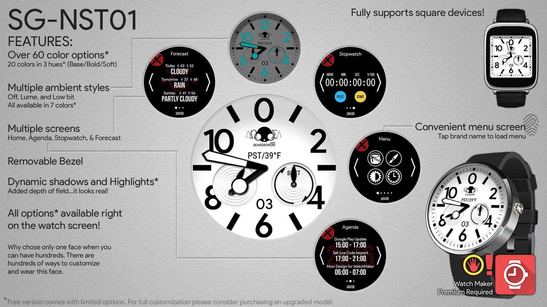 Android application SG-NST01 Omega Watch Face screenshort