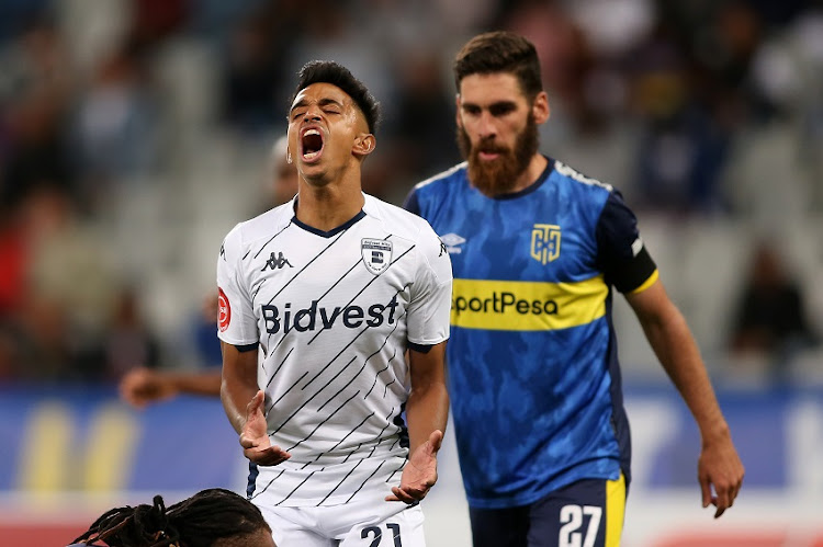 Sameehg Doutie of Bidvest Wits FC reacts after a missed chance during the Absa Premiership match between Cape Town City FC and Bidvest Wits at Cape Town Stadium on January 18, 2020 in Cape Town, South Africa.