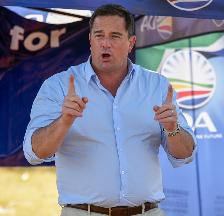 DA leader John Steenhuisen told thousands of DA supporters that for the first time since 1994 there was an indication the ANC's support was likely to dip below 50%. (Photo by Gallo Images/Frennie Shivambu)