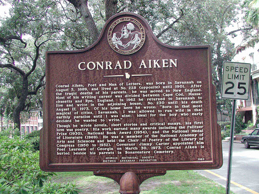 Conrad Aiken, Poet and Man of Letters, was born in Savannah on August 5, 1889, and lived at No. 228 (opposite) until 1901. After the tragic deaths of his parents, he was moved to New England. Most...
