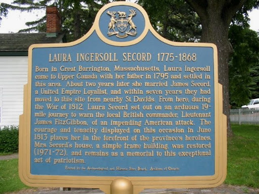 Born in Great Barrington, Massachusetts, Laura Ingersoll came to Upper Canada with her father in 1795, and settled in this area. About two years later she married James Secord, a United Empire...