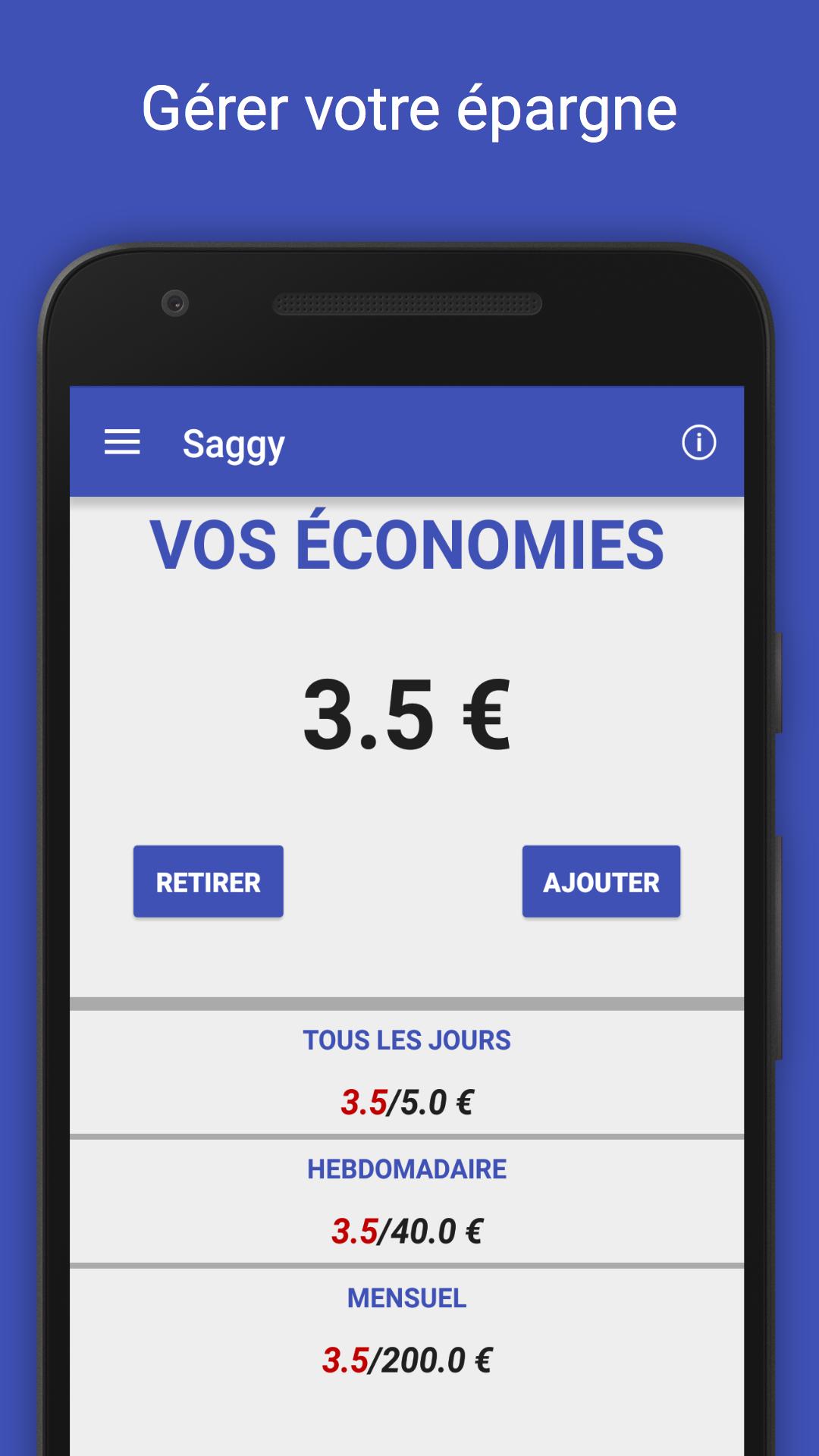 Android application Saggy - Piggy Bank screenshort