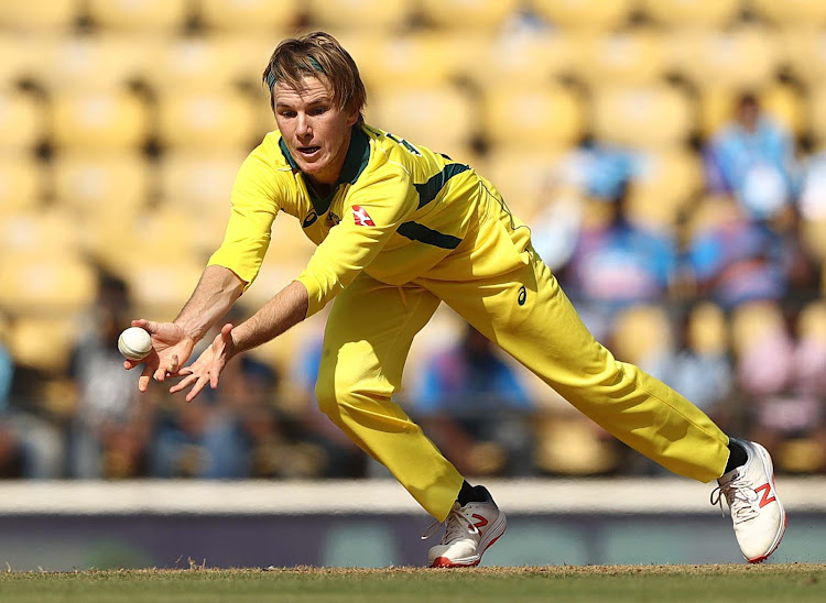 Adam Zampa of Australia dives for the ball during game two of the One Day International series against India at Vidarbha Cricket Association Ground on March 05, 2019 in Nagpur, India.