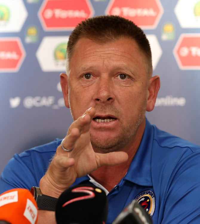 Eric Tinkler, coach of Supersport United during the 2017 Caf Confederations Cup Final Press Conference at Lucas Moripe Stadium, Atteridgeville South Africa on 24 November 2017.