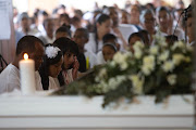 The family of Miguel Louw at his funeral in Durban on September 15 2018.