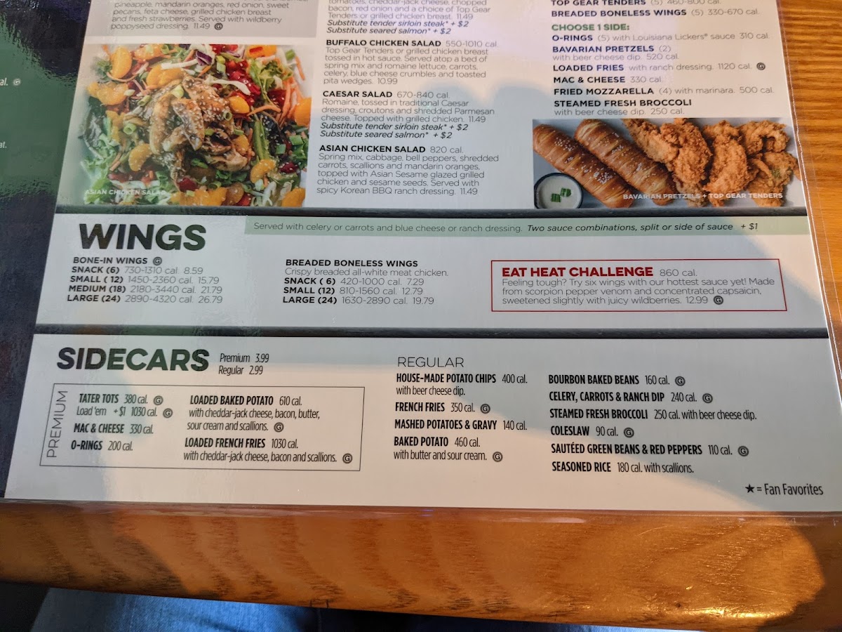 Quaker Steak & Lube gluten-free menu