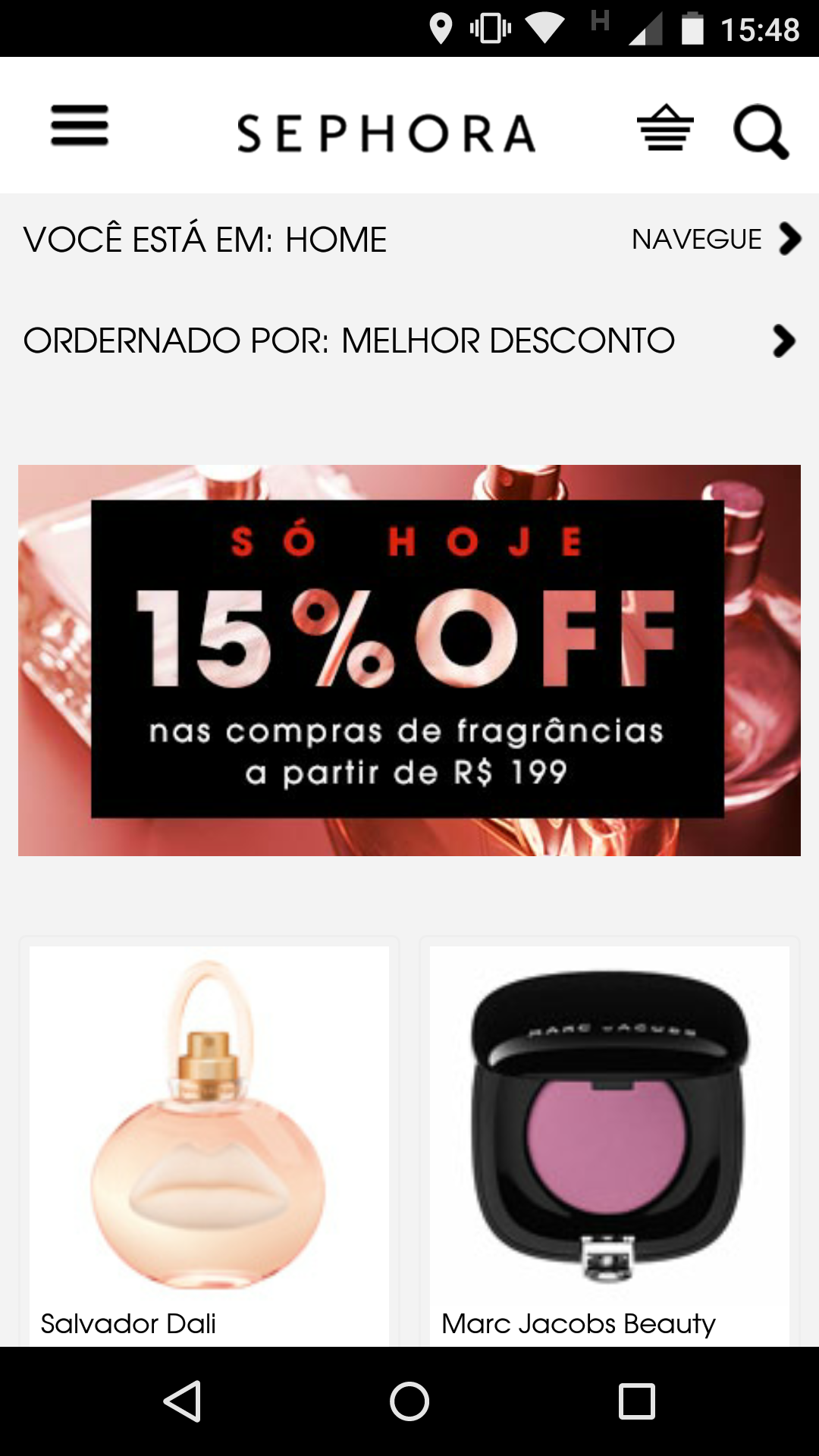 Android application Sephora - Perfumes e Beleza screenshort