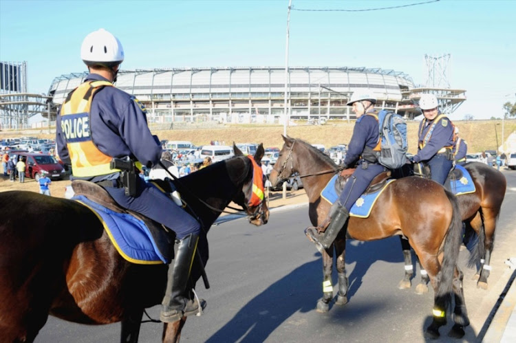 MAY 22, police during the Super 14 semi-final match between Vodacom Bulls and Crusaders at Orlando Stadium on May 22, 2010 in Soweto, South Africa.