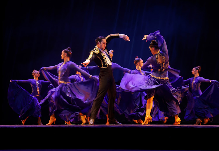 Dancers performing the dramatic Paso Doble dance at the Opera Theatre in the Playhouse, Durban.