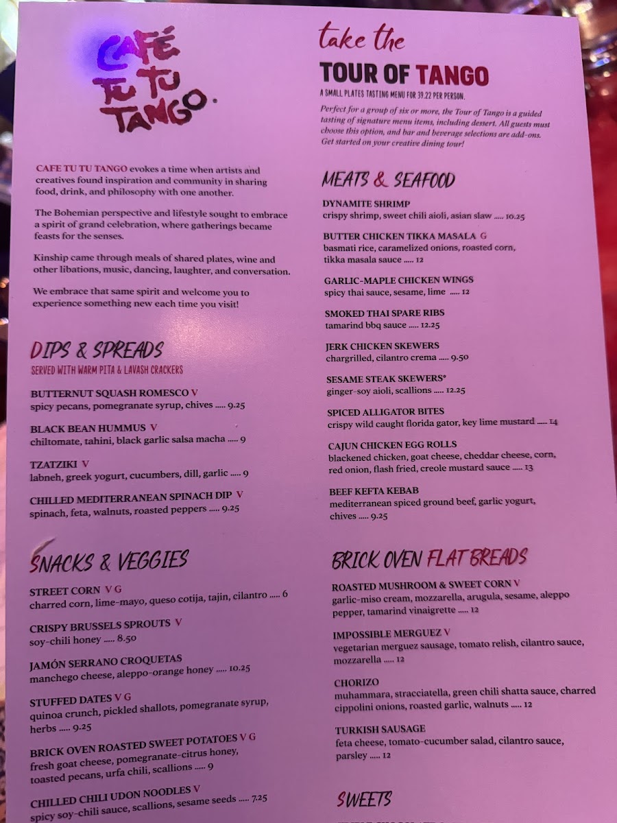 Brand new menu that launched recently