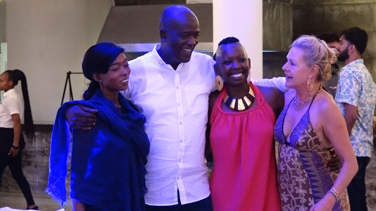 Kilifi Governor Gideon Mung'aro with guests during the One Life Kenya Rally Dinner at Billionaire resort in Malindi