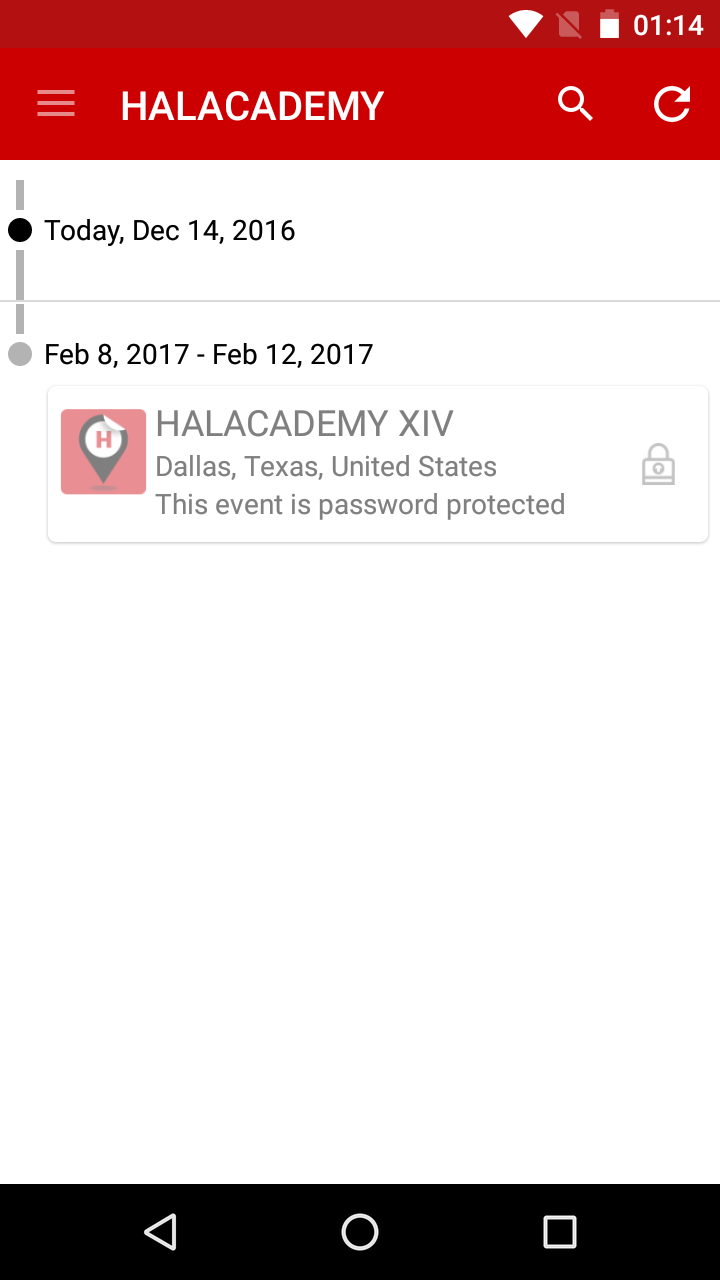 Android application HALACADEMY XIV screenshort