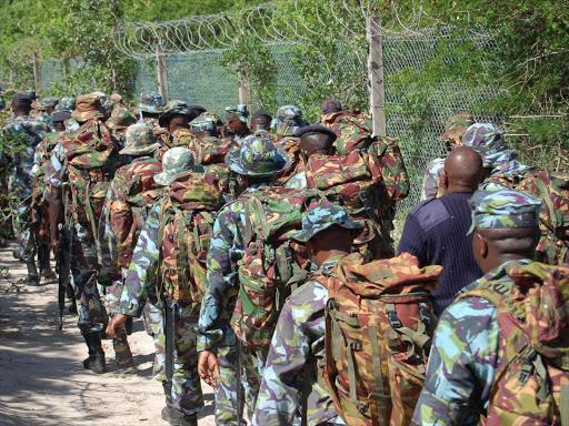 KDF officers in Somali./FILE