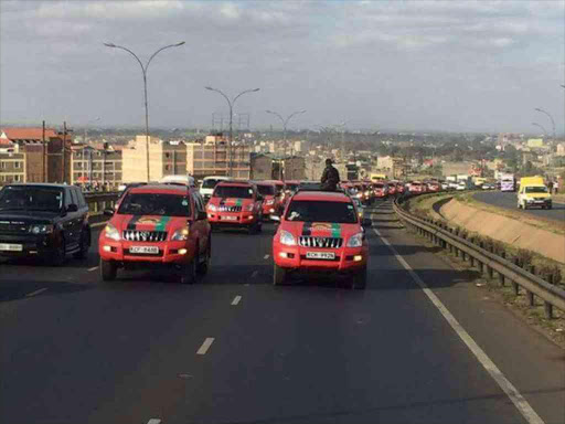 Some of the newly acquired Jubilee Party vehicles that will be used for campaigns in the run-up to the August 8, 2017 general election. /OLIVER MATHENGE