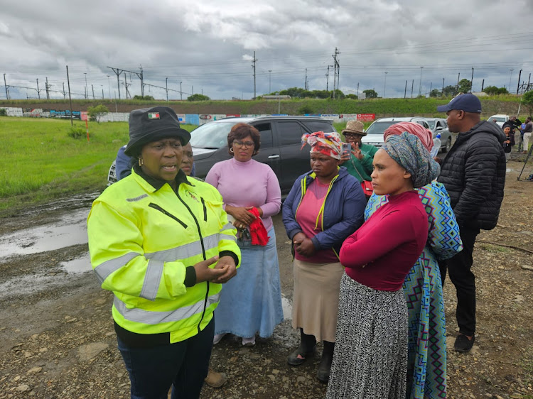 Co-operative governance MEC Bongiwe Sithole-Moloi meeting floods victims in Ladysmith.