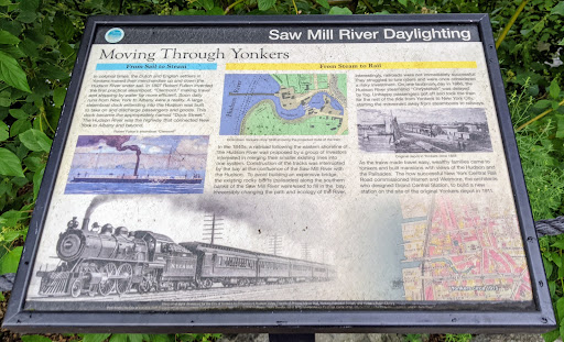 Moving Through Yonkers   From Sail to Steam In colonial times, the Dutch and English settlers in Yonkers moved their merchandise up and down the Hudson River under sail. In 1807 Robert Fulton...