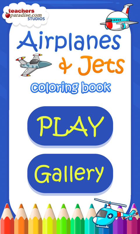 Android application Airplanes & Jets Coloring Book screenshort