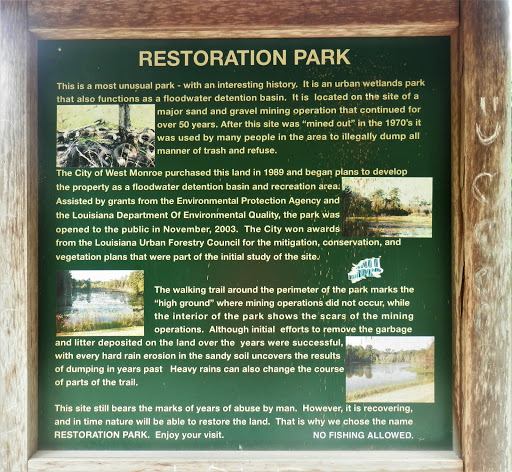 This is a most unusual park - with an interesting history. It is an urban wetlands park that also functions as a floodwater detention basin. It is located on the site of a major sand and gravel...