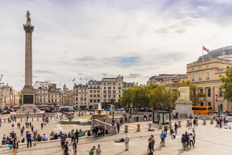 View of Trafalgar Square in London. The SA high commission office is located here.