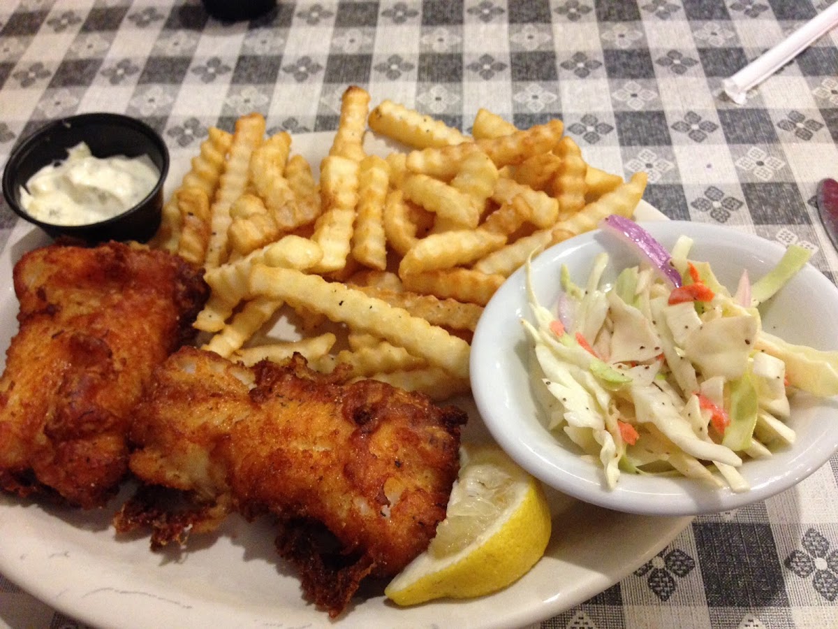 Gluten free fish fry! Better than I used to get. My husband liked my GF fish better than his delicious gluten fried fish.