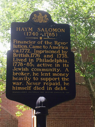 Haym Salomon (1740 - 1785) Financier of the Revo-lution. Came to America ca.1772. Imprisoned by British,1776 and 1778. Lived in Philadelphia, 1778-85; active in its Jewish community. A broker, he...