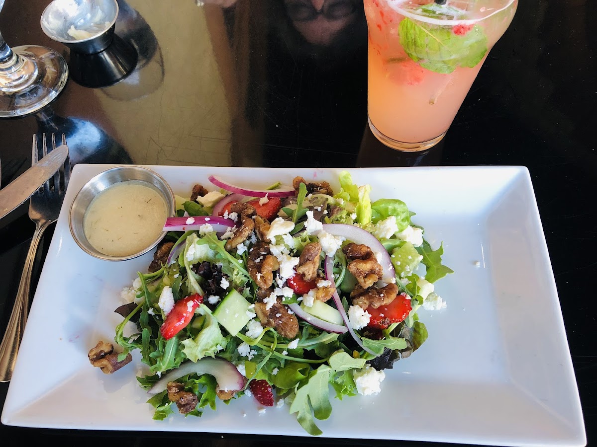 Strawberry Salad with Strawberry Mojito