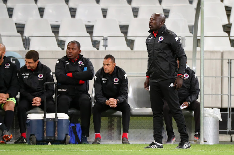 SuperSport United caretaker caoch Kaitano Tembo will be considered when the club decides on a permanent coach before the start of the 2018/19 pre-season, the club's chief executive Stan Matthews has confirmed on May 10 2018. , head coach of Supersport United reacts, issues instructions during the Absa Premiership 2017/18 football match between Cape Town City FC a