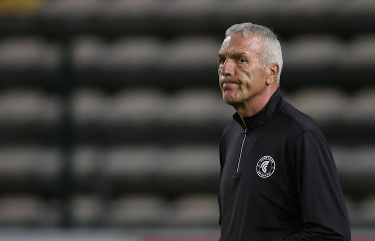 Cape Town Spurs coach Ernst Middendorp during the DStv Premiership match against Mamelodi Sundowns at Athlone Stadium on Tuesday night.