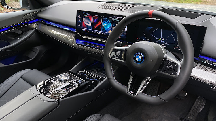 The interior is full of luxury, tech and glitzy lighting effects.