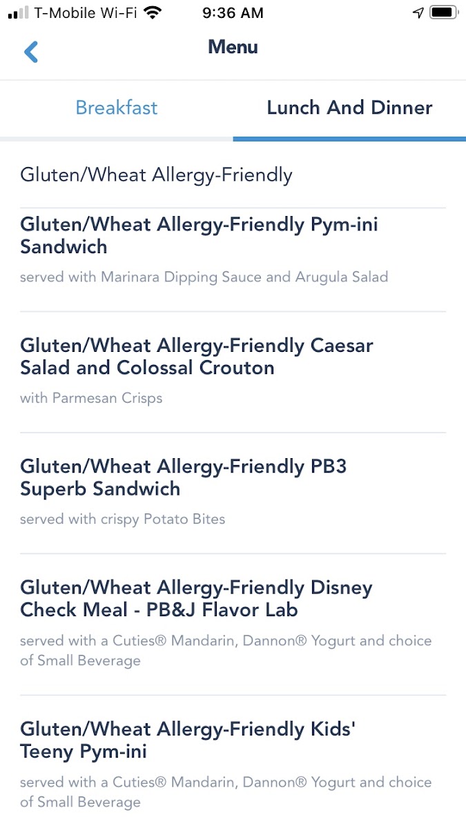 You can order food on the app and pick up at the window--just look for the gluten/wheat allergy section. It's nice that they're so careful when they prepare your food from that section, so you don't have to explain gluten issues in person.