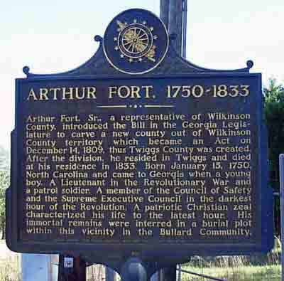 Arthur Fort, Sr., a representative of Wilkinson County, introduced the Bill in the Georgia Legislature to carve a new county out of Wilkinson County territory which became an Act on December 14,...
