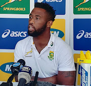 Springboks captain Siya Kolisi speaks to the media during a press conference in Brisbane.