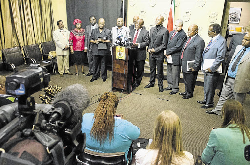 HOUSE RULES: Deputy President Cyril Ramaphosa addresses the media after meeting leaders and representatives of parties in parliament yesterday