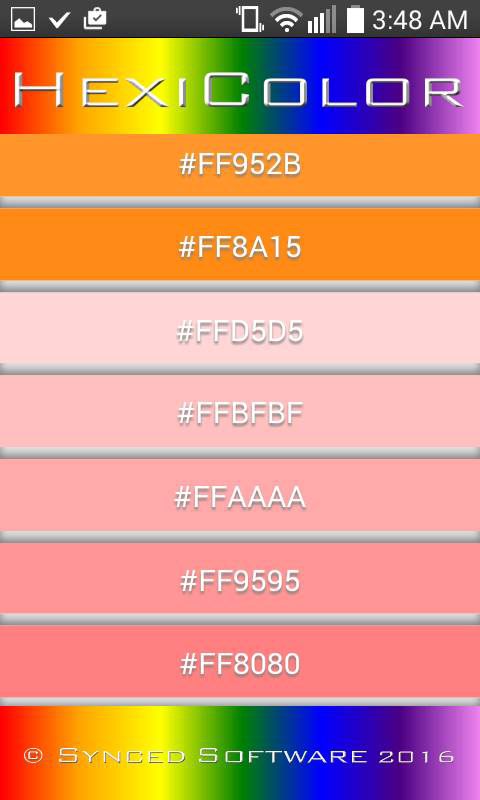 Android application HexiColor screenshort