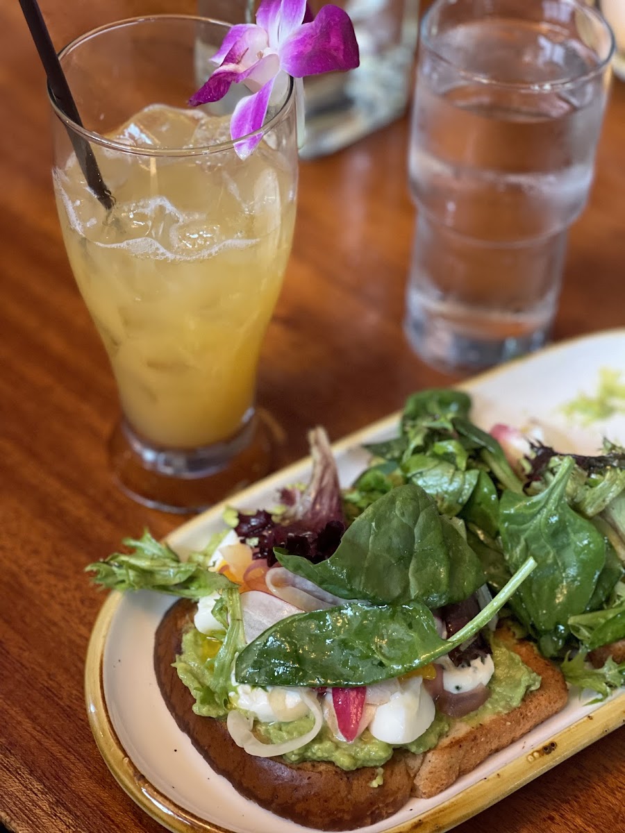 Hand made lemonade and gF avo toast