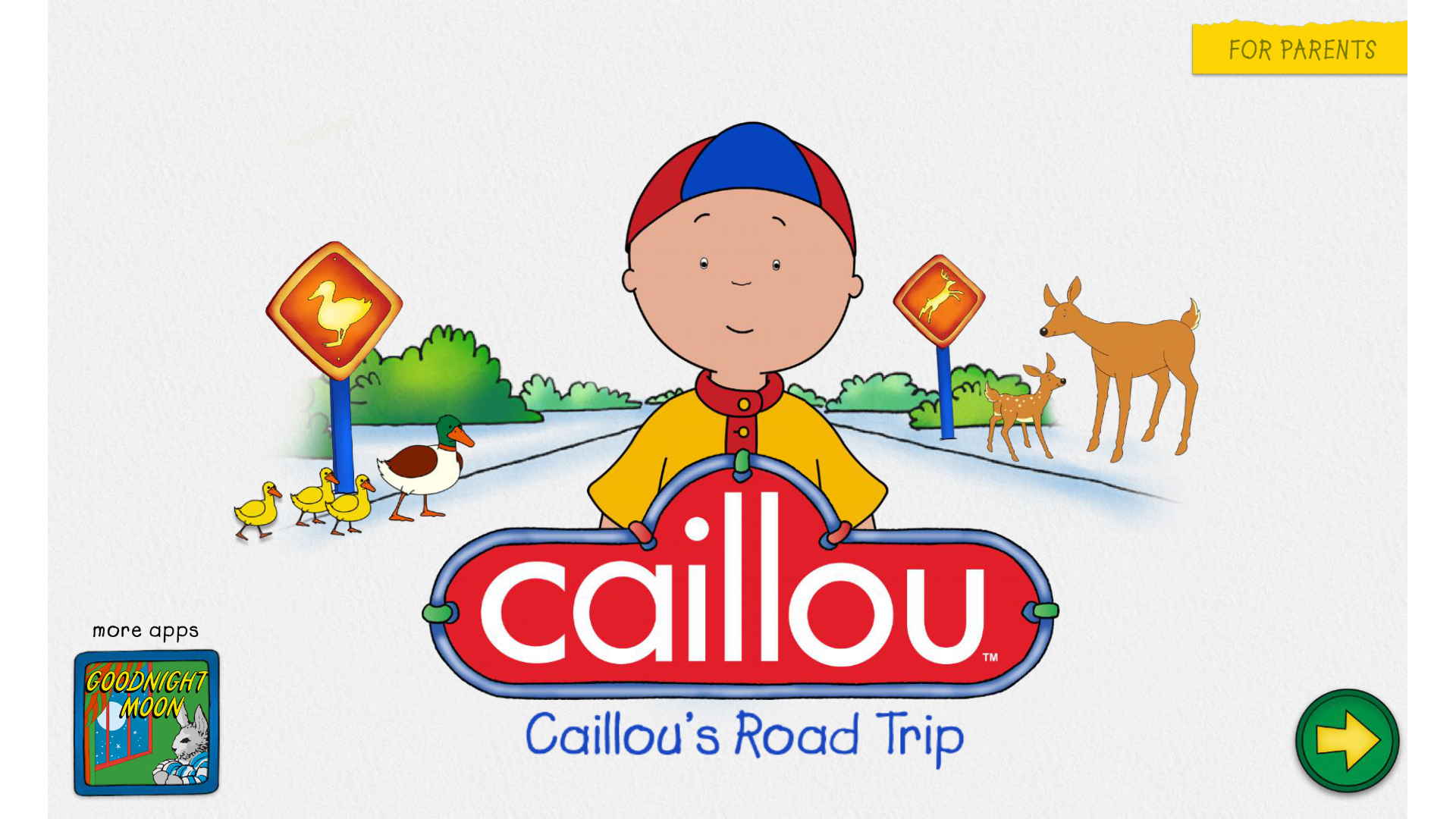 Android application Caillous Road Trip screenshort