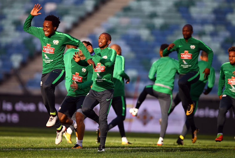 Percy Tau during the South Africa (Bafana Bafana) training at the Moses Mabhida Stadium in Durban South Africa 4th September 2017.