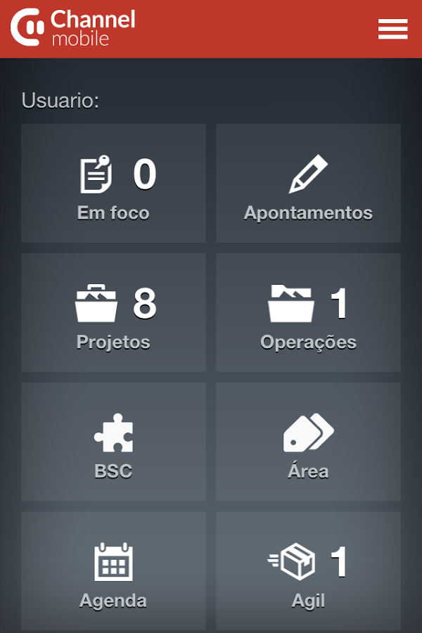 Android application Channel Operacional screenshort