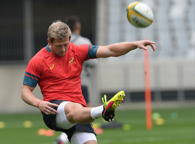 Ruan Combrinck during the South African national rugby team training session at Cape Town Stadium.