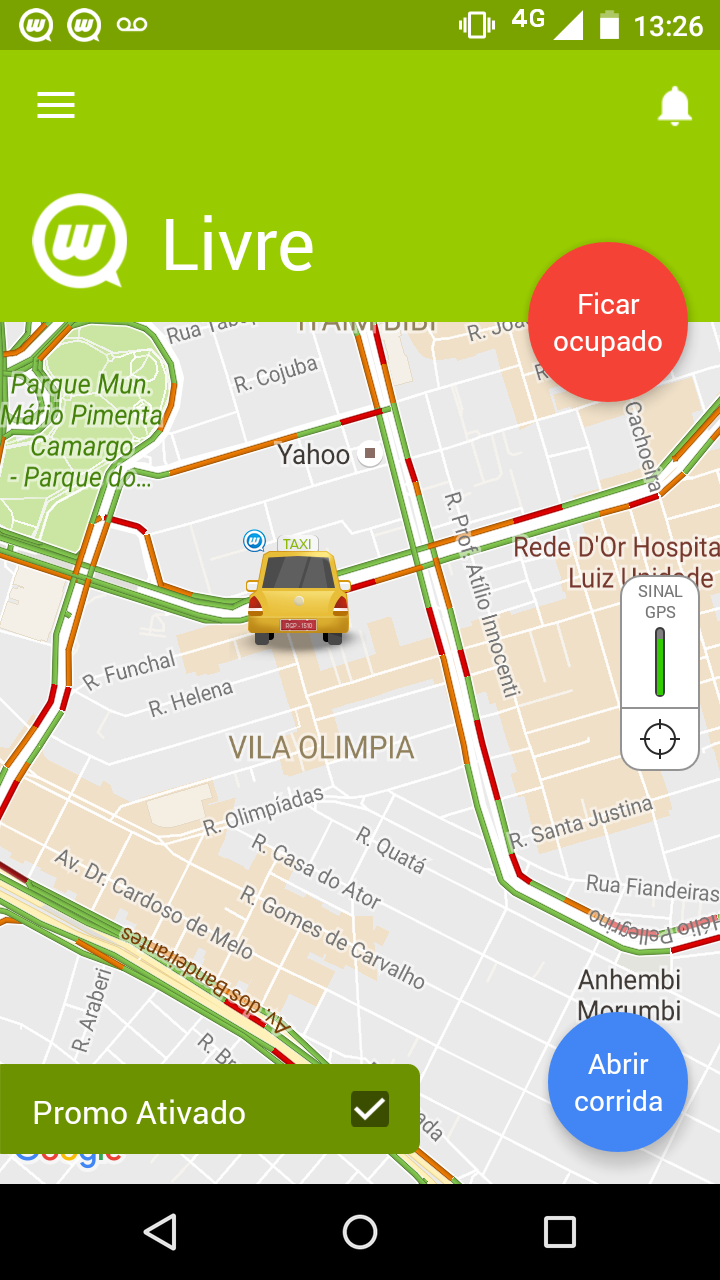 Android application Wappa Taxista screenshort