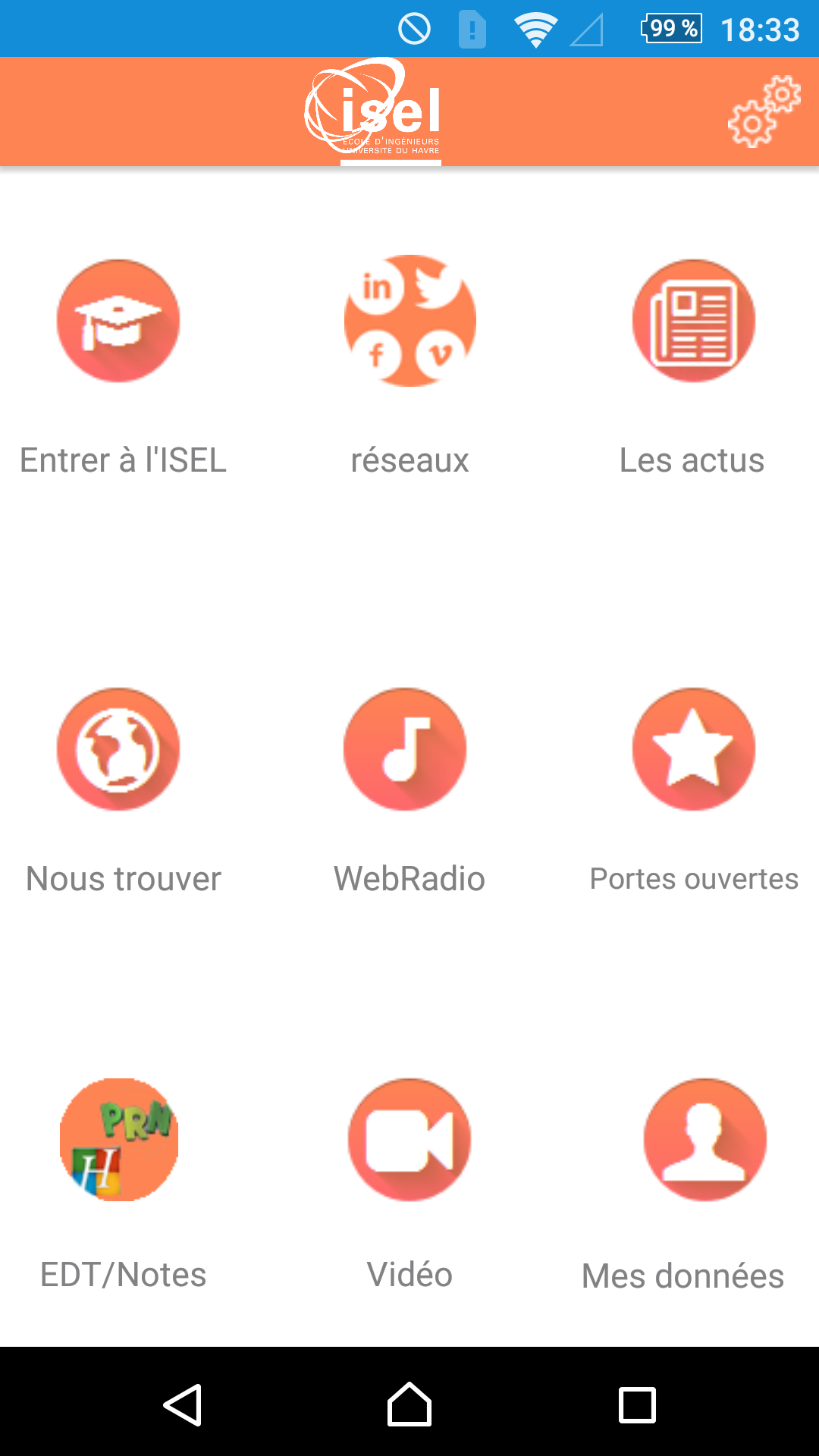 Android application ISEL - Ecole dingénieurs screenshort